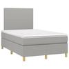 3142161 vidaXL Divan Bed with Mattress Light Grey 120x200cm Fabric