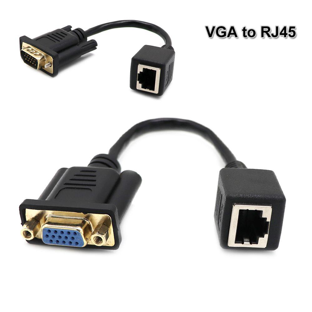 Переходник сетевого кабеля «папа/мама» на «подключи и работай» VGA — RJ45 Удлинитель VGA Ethernet-порт