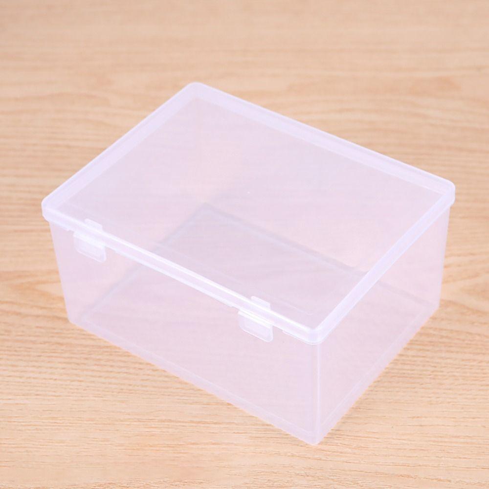 1Pcs Thickened Storage Box Transparent Plastic Case Flip Box  for Pill Jewelery Earrings Cosmetics