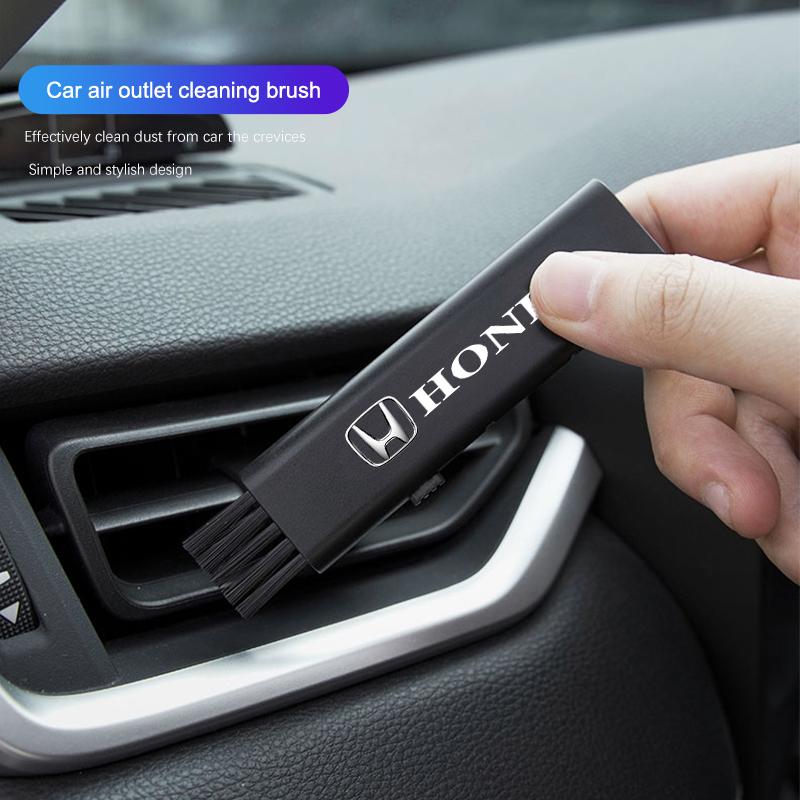cwcr1 Car Badge Dual Head Soft Bristle Brush Auto Dust Removal Tools For Honda Civic Accord Crosstour Spirior Odyssey Avancier UR-V