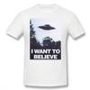 Retro TV T Shirt The X Files I Want To Believe TShirt Harajuku Gothic Streetwear Tops Unisex Casual Oversized Tee Camisetas