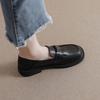 Черные маленькие кожаные туфли женские весенние новые в британском стиле ретро на платформе лоферы слипоны универсальные на толстом каблуке jk одинарные туфли