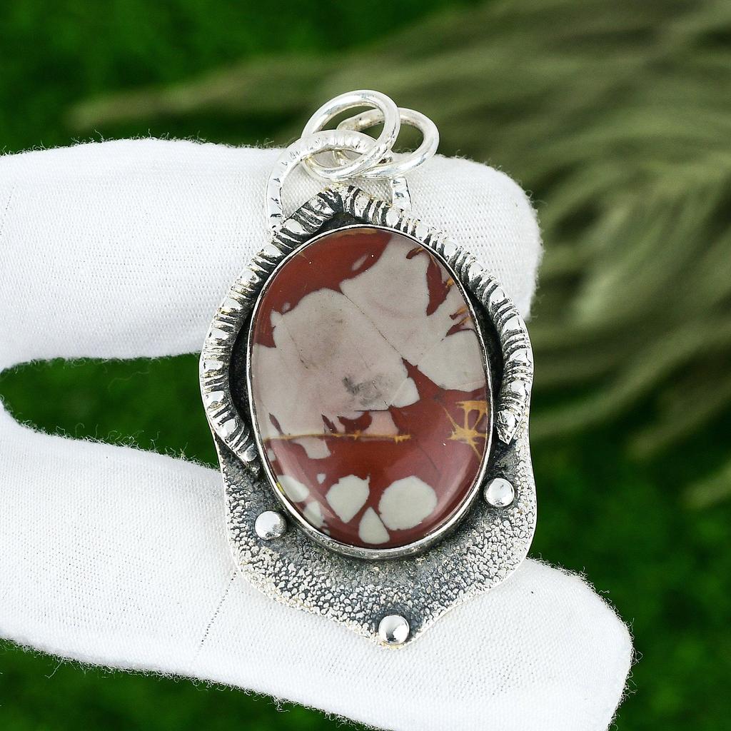 Birthday Gift For Her Natural Noreena Jasper Gemstone Pendant 925 Silver