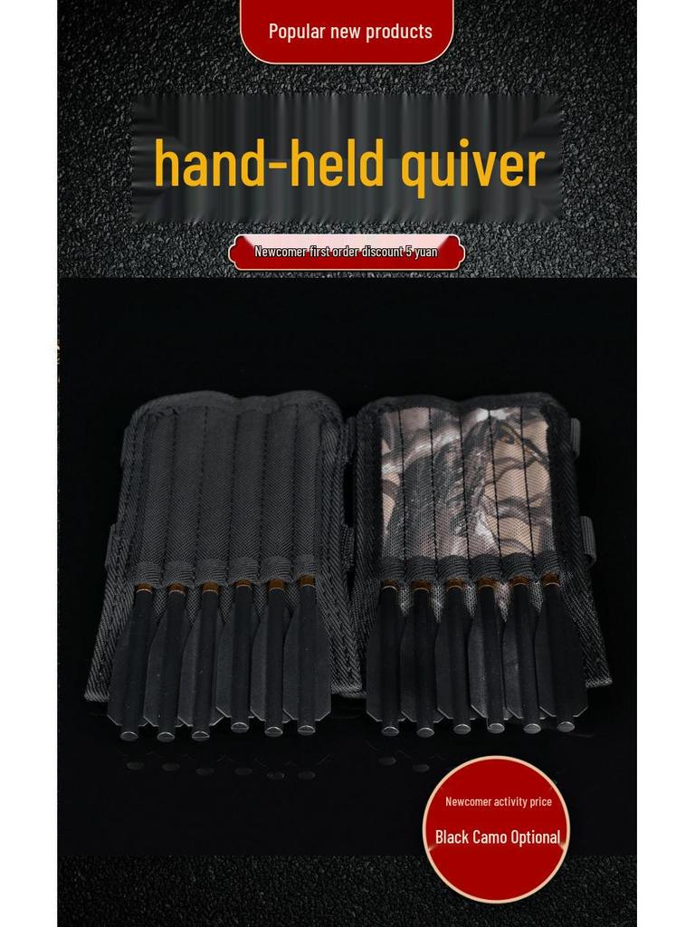 Camouflage Double-Sided Mini Crossbow Quiver, Waterproof, Stores 12 Arrows, 6.3-Inch.