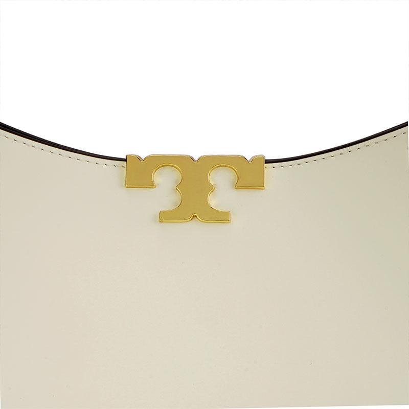 Tory Burch Eleanor Gold Logo Hardware Decorated Calfskin Shoulder Bag Regular Small Women shoulder bag white 164762-100