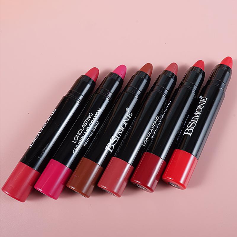 Матовая помада с антипригарным покрытием, водостойкая, долговечная, с крючком, гладкая бархатная помада-карандаш
