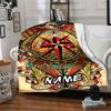 Marine Compass Home Customize Your Name Blankets Comfortable Soft Lightweight Allseason Multipurpose Blanket For Picnics Sofas Offices Beds Living