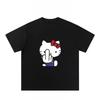 American Hello Kitty Fun Print 2025 Women's Cartoon Peripheral Top Trend Plus Size Loose Casual Short-sleeved T-shirt