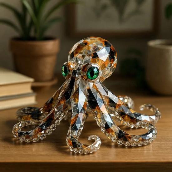 Sea Animal Figurine Simulated Turtle Octopus Statue Sculpture Home Office Desktop Fish Tank Aquarium Decoration Ornament