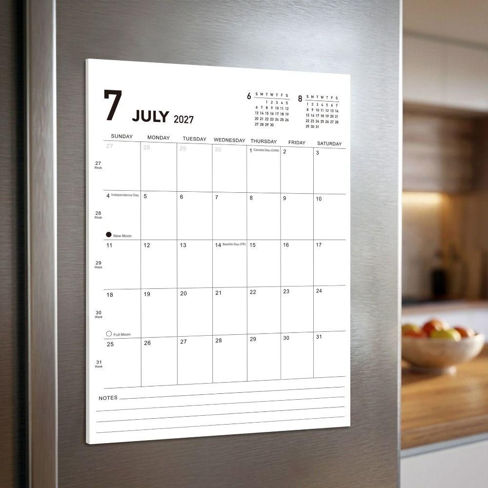 Write-On Monthly Wall Planner 18-Month Kitchen Wall Calendar New Magnetic Fridge Calendar Home
