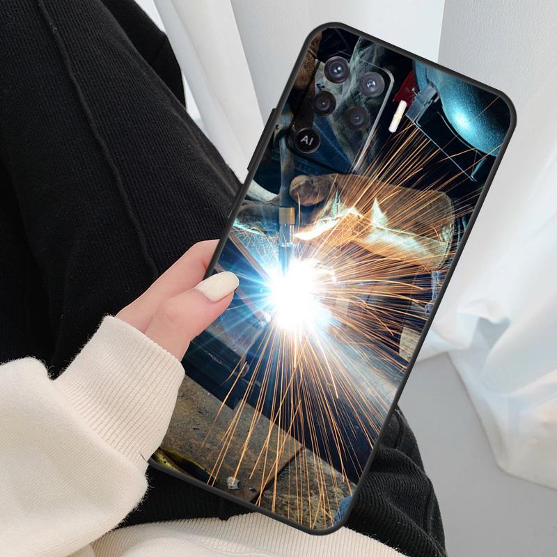 Welder Welding Hot Metal Worker Case For Oppo A17 A57 A77 A40 A78 A54 A74 A94 A76 A16 A96 A18 A60 A80 A38 A58 A98 A15 A5 Pro