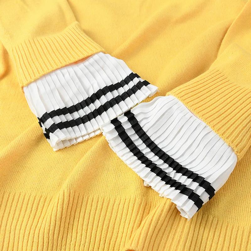 1 Pair Women Fake Flared Sleeves Girls Lace Pleated Detachable Sleeve Fake Cuffs Sweater Decorative Female False Cuffs