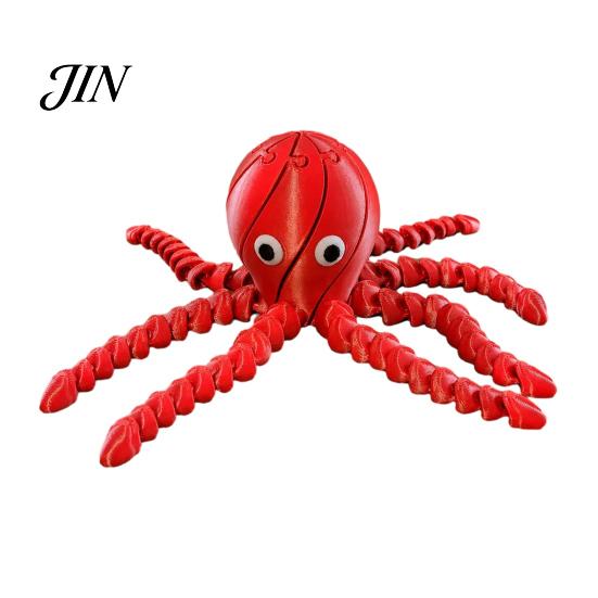 Octopus Decompression Toy 3D Printed Toy, Articulated Figurine with Movable Joints, Stress Relief Sea Animal Fidget for Kids Adults Joints Model
