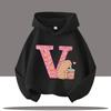 Capybara Hoodie Cute Kawaii Boba Tea Alphabet Letter Heart Pink Black Aesthetic Oversized Casual Sport Sweatshirts