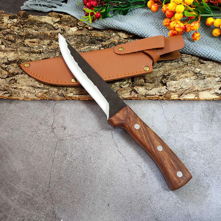 Forged Stainless Steel Boning Knife Wooden Handle Butcher Knife Kitchen Meat Cleaver Kitchen Knife