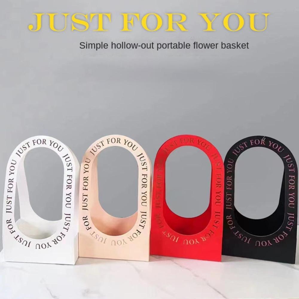 Valentine Day Flowers Packing Box with Handle Handheld Flower Basket Practical Flower Basket