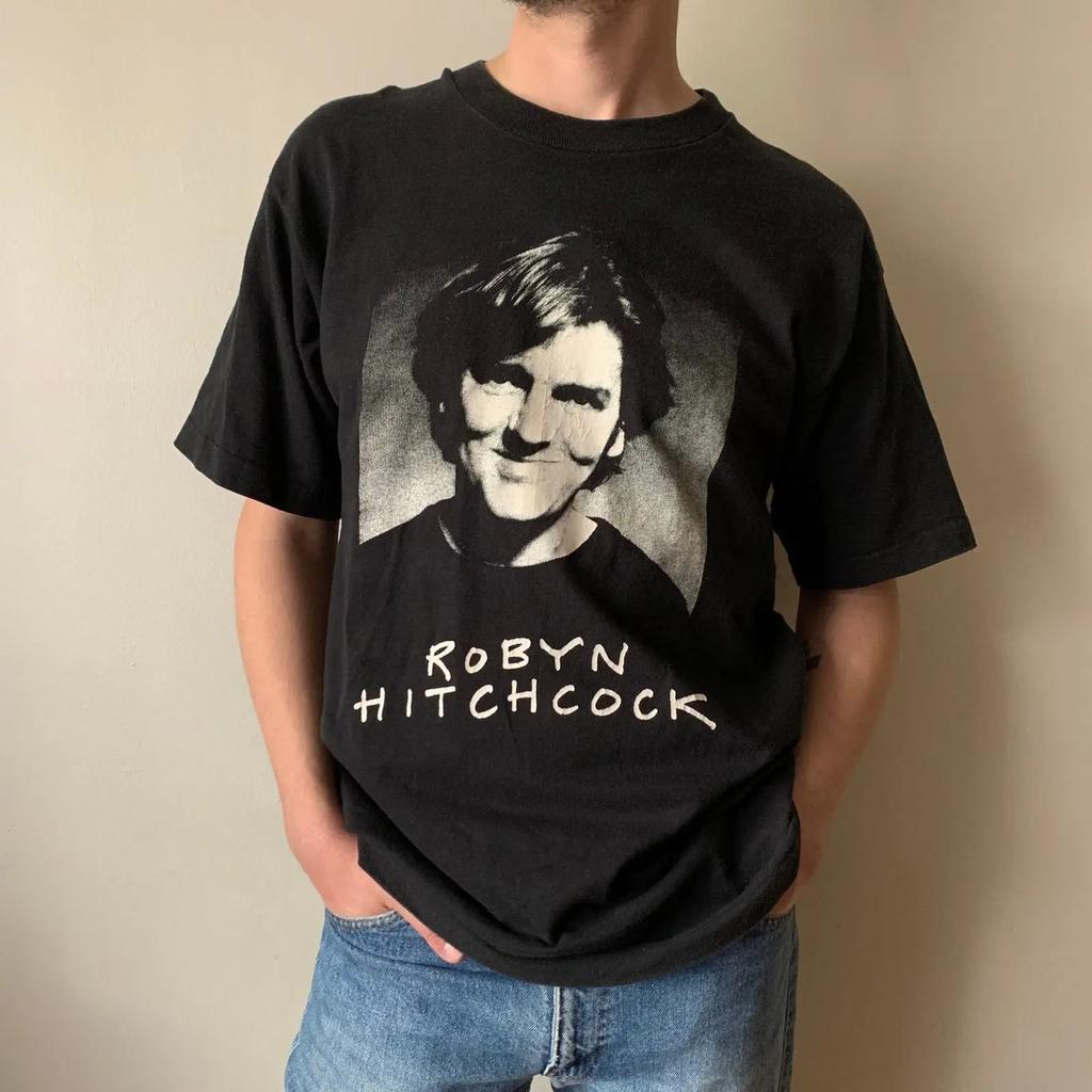 Rare 1990s Robyn Hitchcock T Shirt Vintage Tour Soft Boys The Egyptians Band Large New Wave Alternative Vintage Washed