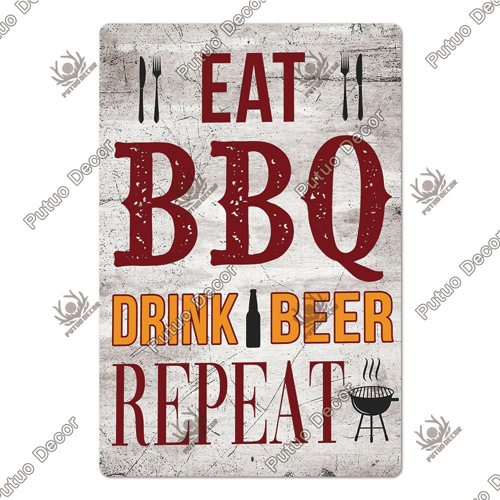 Decor DAD'S BBQ Sign Tin Sign Vintage Plaque Metal Wall Decor for Barbecue Bar Pub Kitchen Party Zone Iron Painting