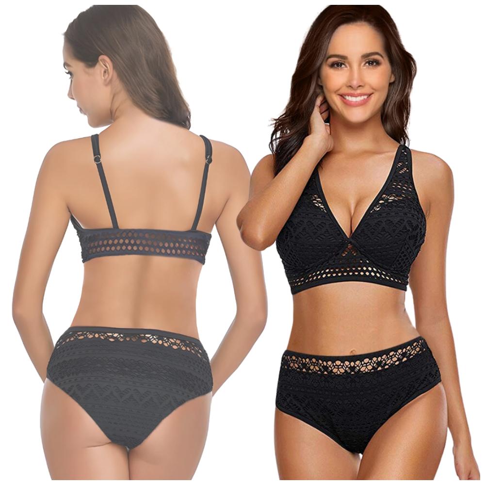 Two-piece swimsuit, black bikini set, top and bottom, shaping size M Two-piece swimsuit, black bikini set, top and bottom, shaping size XL