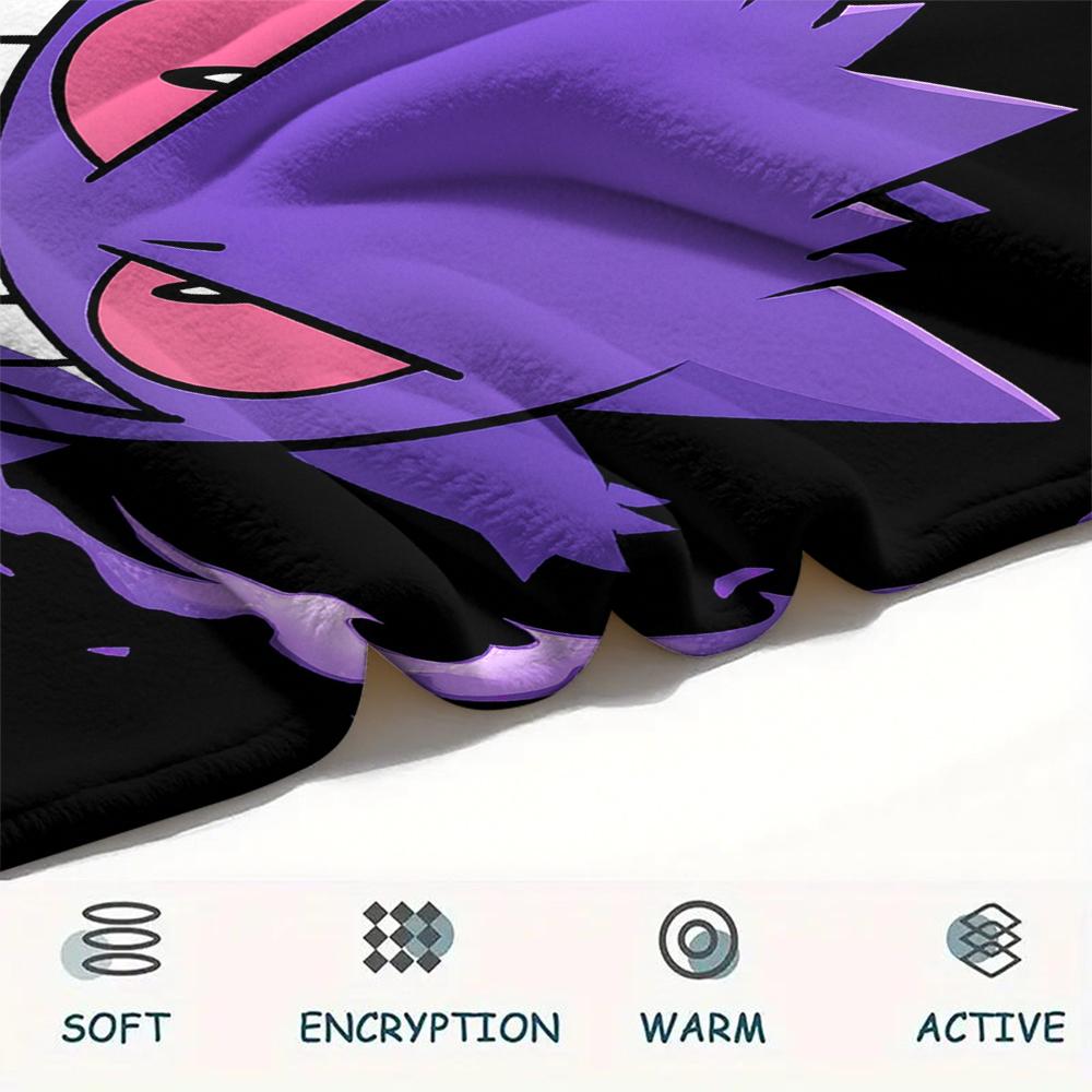 Фланелевое одеяло с узором фиолетового Генгара, Высококачественное, Удобное для всех сезонов, Декор для дома, Тепло и уют, Идеально для подарков.