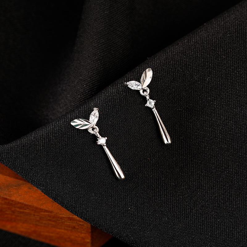 Sterling Silver Flower Drop Earrings For Women Niche Luxury Stylish Ear Jewelry