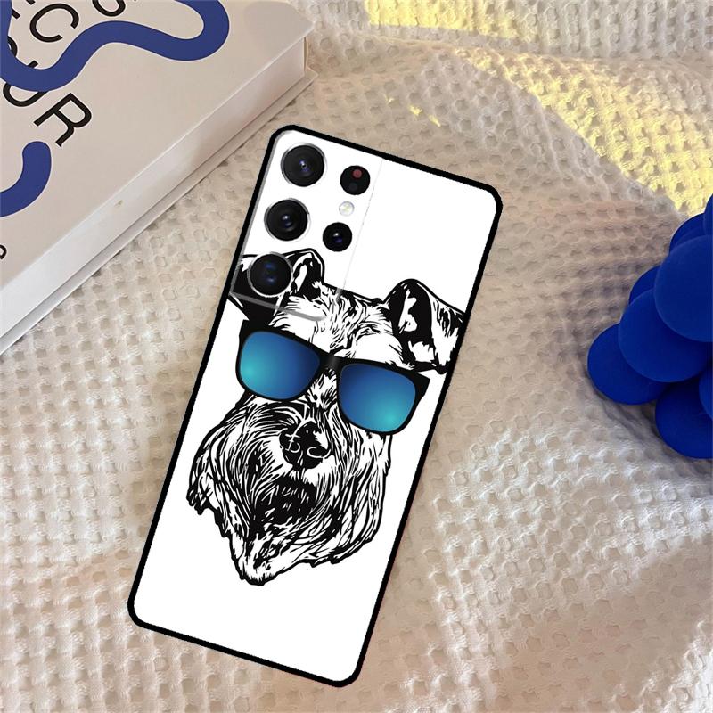 Cartoon Schnauzer Dog Phone Case For Samsung Galaxy S25 S24 Ultra S9 S10 S20 S22 S21 Plus S23 FE Portector Cover