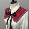 Женский клетчатый шарф милая манишка круглый фальш-воротник с завязками спереди винтажный воротник с оборками съемный воротник для женщин