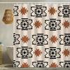 She Likes Western Aztec Shower Curtain Bohemian Abstract Pattern Geometric Vintage Shower Curtain with HooksWaterproof Polyester