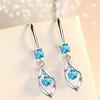 Imitation S925 Silver Earrings Female Zircon Rotating Love Temperament Earrings Twist Fashion Earrings