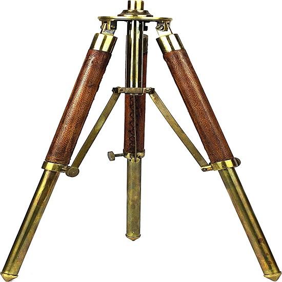 A Vintage Marine Gift Functional Instrument Collectibles Table Decor Leather, Brass Telescope