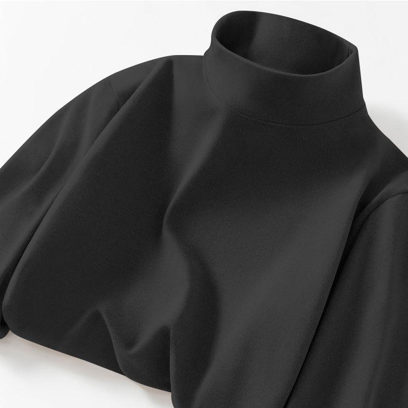 Унисекс приталенная флисовая рубашка с длинным рукавом и полуводолазкой для осени и зимы