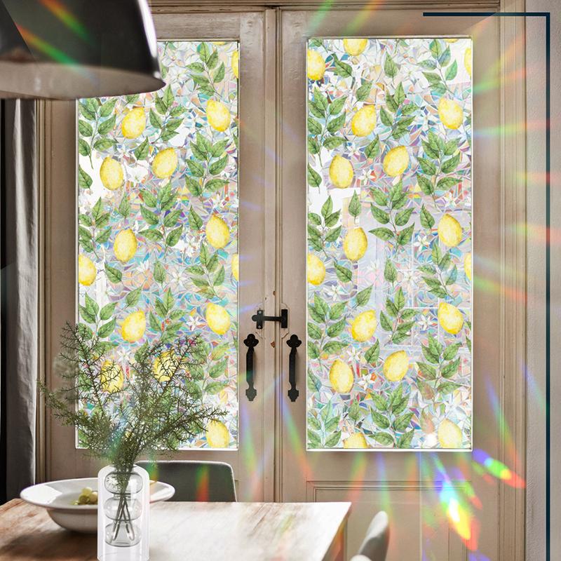 Colorful Rainbow Bird Pattern Prismatic Window Film Reusable No-Adhesive Static Cling Rainbow Sun Catcher Decal For Home Decor