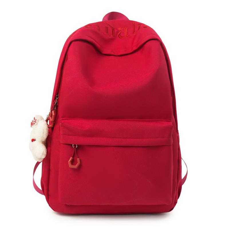 Однотонный школьный рюкзак для женщин, большой емкости