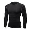 Men's Colorful Quick-Dry Compression Tights Long Sleeve Running Shirt - Breathable Elastic Base Layer for Sports Fitness