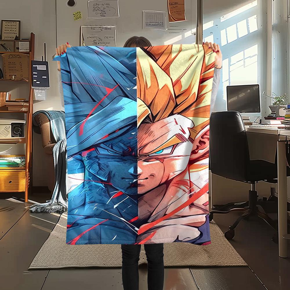 Dragon Ball Print Flannel Blanket,High quality Comfortable for All Seasons,Home Decor,Warmth and Comfort,Perfect for Christmas Gifts