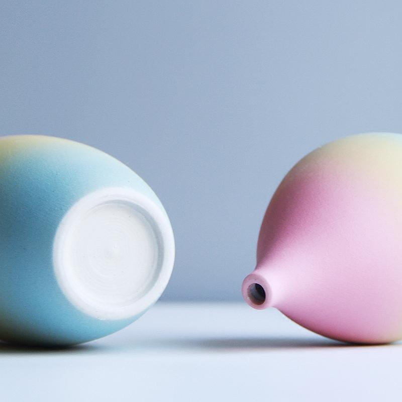 Современная ваза с радужными принтами, цветная керамическая ваза для цветов, 6 дизайнов, настольная мини-ваза, декоративный центральный элемент для дома