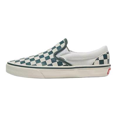 Классические кроссовки Slip-On Checkerboard - Green True White Unisex VN000BVZBGN
