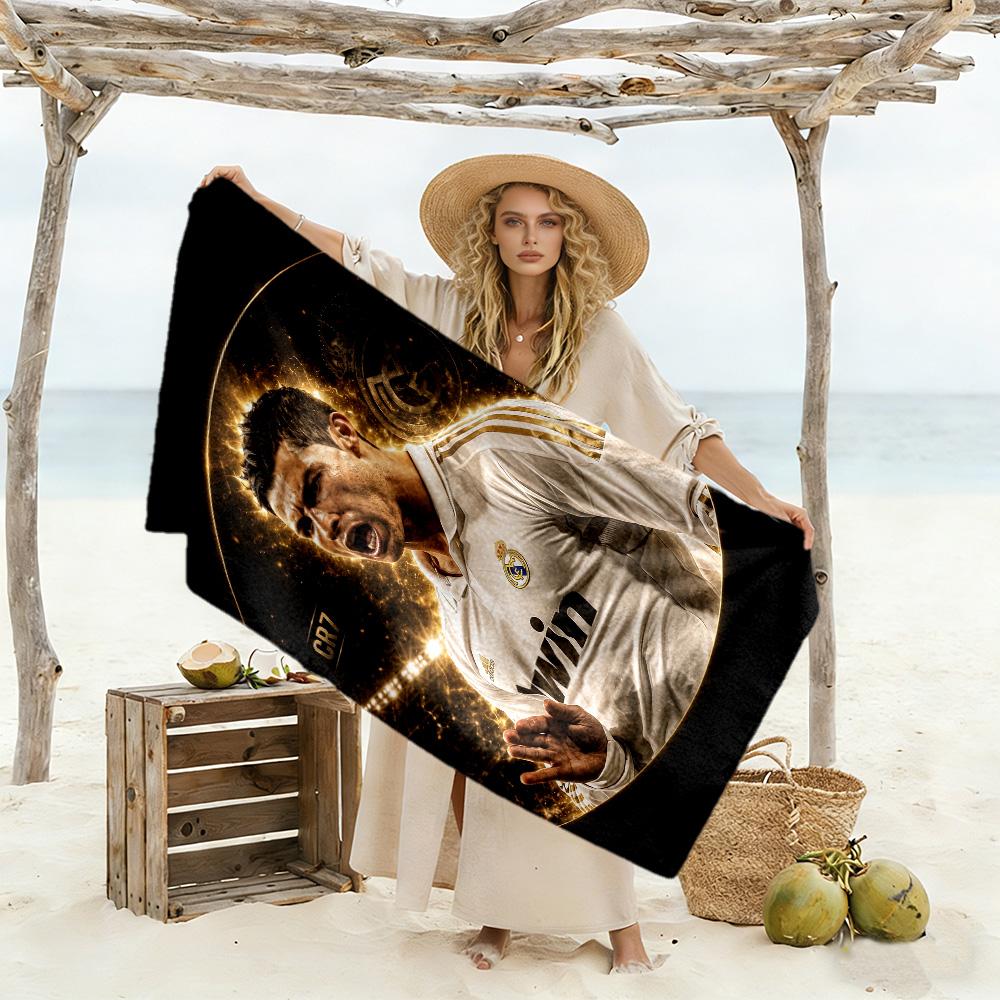 Ronaldo's Soccer Legacy Beach Towel High Absorbency & Quick-Dry Comfortable Lightweight