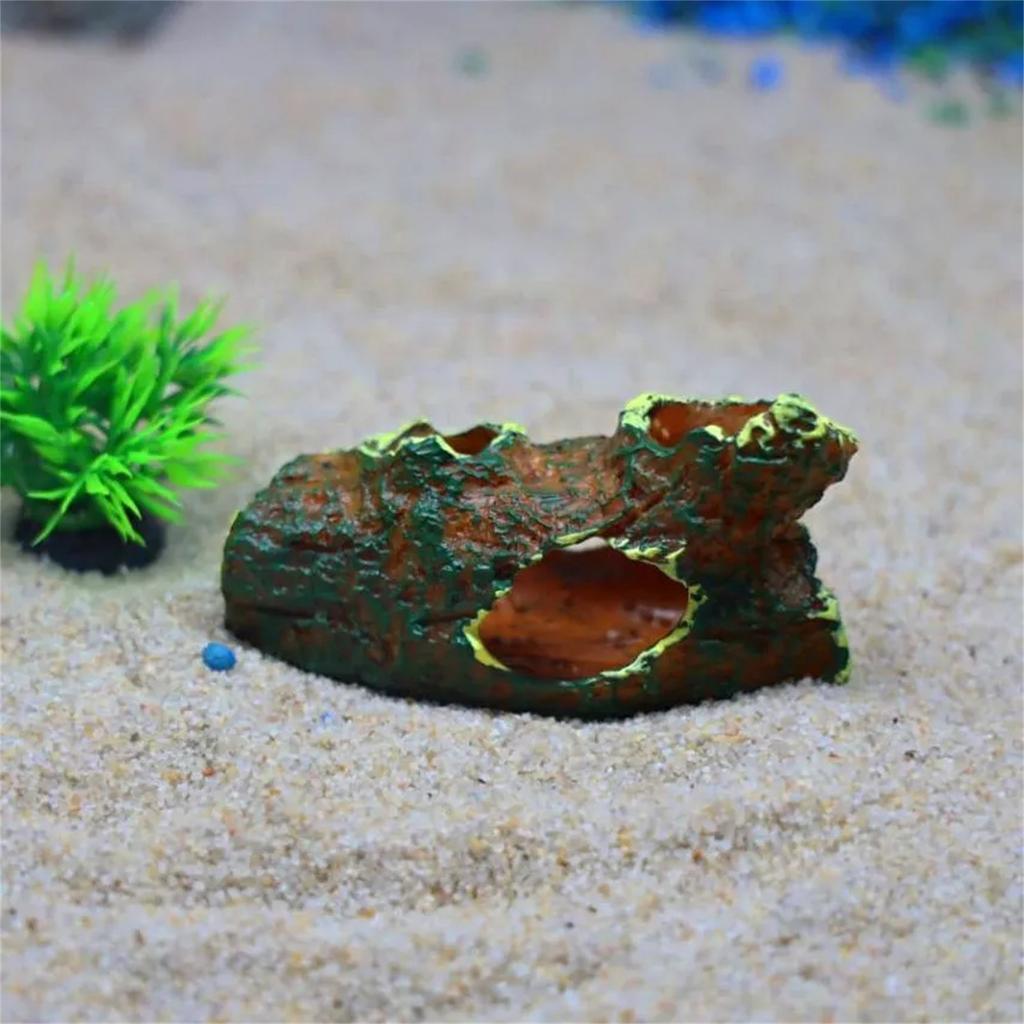 1PC Fish Tank Decoration Landscaping Aquarium Scenery Resin Crafts Decoration Wooden Barrel Wood Tree Debris Escape Bucket