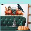 Pvc Halloween Pumpkin Skull Black Bird Maple Leaf Wall Sticker Living Decor Room