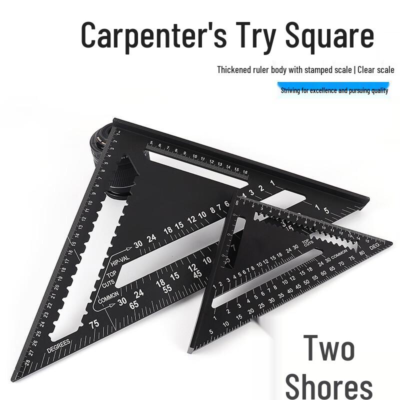 Aluminum Alloy Woodworking Triangle Square Ruler