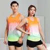 New track and field training suit men's and women's running marathon team uniform sprinting sportswear top