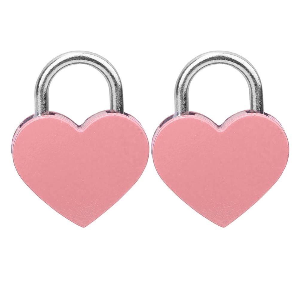 2pcs With Keys Mini Padlock 30x39mm Love Lock Padlock Heart Shaped Padlock Handbag Decoration