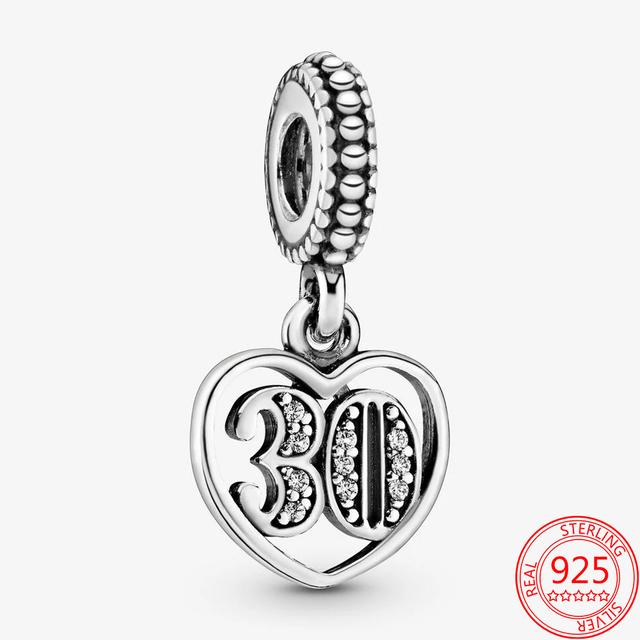 Изящные сверкающие подвески из стерлингового серебра 925 пробы с номером 23, подходящие для модных браслетов и ожерелий, женские ювелирные украшения своими руками, подаркиjavascript: недействительным(0)