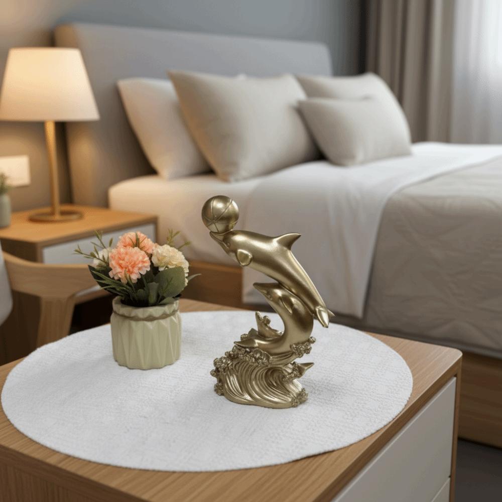 Декоративная статуэтка дельфина, скульптура морского животного из смолы, поделки, золотые украшения-дельфины, подарок