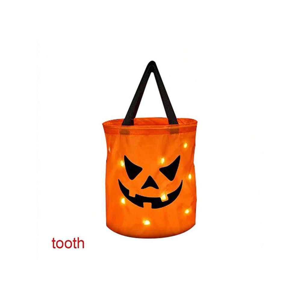 Светодиодный свет Хэллоуин Кошелек или жизнь ведро тыква конфеты сумки складная корзина на Хэллоуин для вечеринки в честь Дня благодарения подарочная корзина