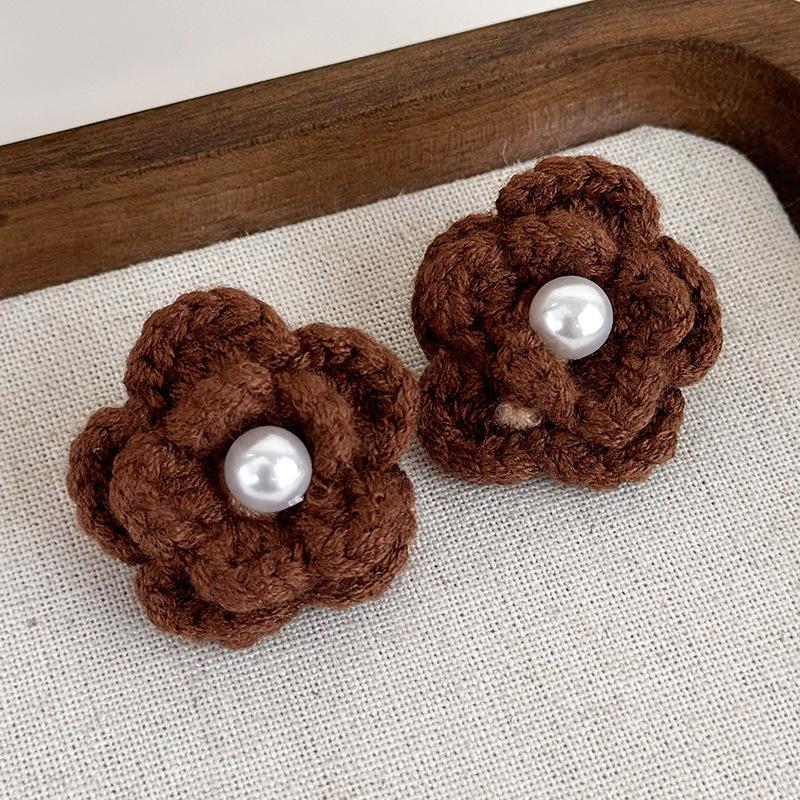 Простые новые коричневые геометрические серьги в стиле ретро с темпераментом, французские серьги, украшения для девочек