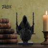 3D-печатная статуэтка Жнеца в сидячем положении Talos, Безликий Человек в Черной Мантии на Качелях, Скульптура-Украшение в Готическом Плаще, Декоративная Фигурка в Темном Стиле