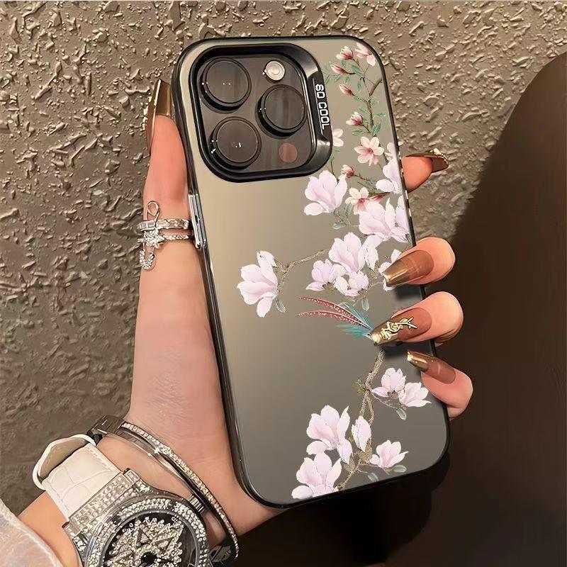 Чехол Floral Birds для iPhone 17 Promax: Японский и корейский стиль для iPhone 16/15/14/13