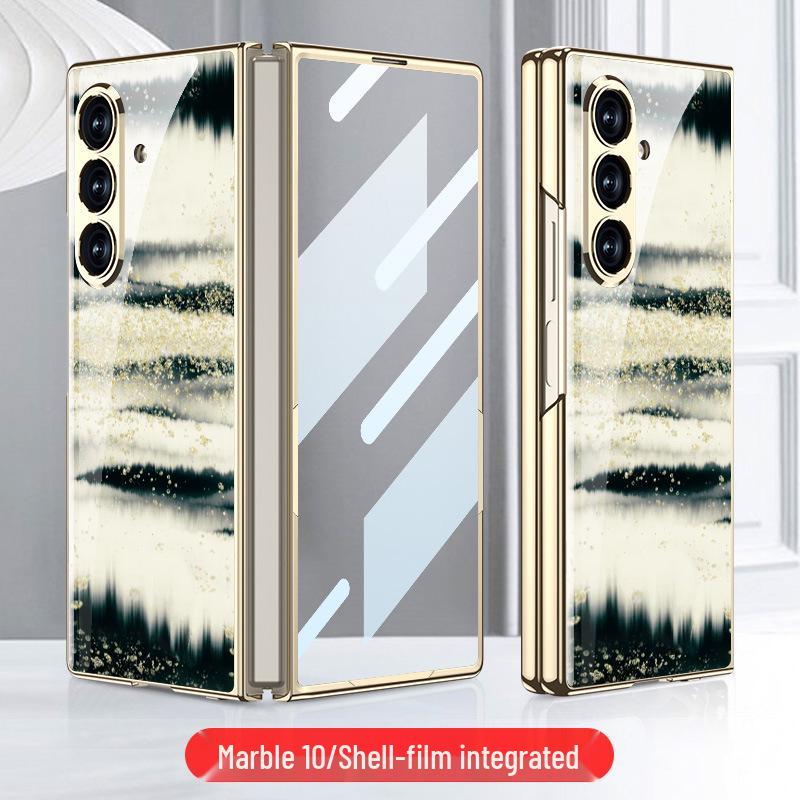 Складывающийся чехол Samsung Z Fold7 Мрамор: Стильная и модная стеклянная крышка для женщин